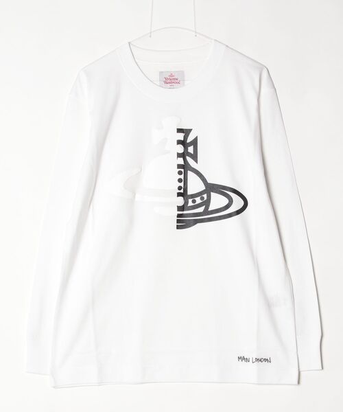 Vivienne Westwood MAN(ヴィヴィアンウエストウッドマン)の「HALF AND HALF NEW 長袖Tシャツ(Tシャツ/カットソー・メンズ・パープル/ブラック/ホワイト・M/S/L)」の2枚目の写真