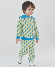 moimoln（モイモルン）の「【セットアップ】幾何学柄長袖ブルーニットトップス&パンツ（セットアップ）」