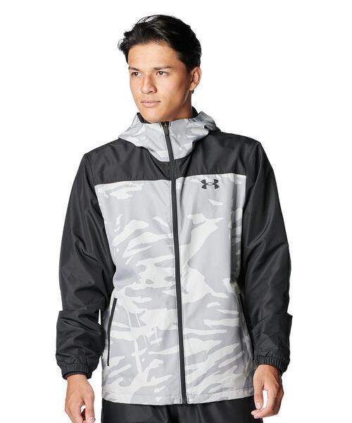 UNDER ARMOUR(アンダーアーマー)の「UAトリコット ウーブン フルジップ フーディド ジャケット(ベースボール/メンズ)(その他アウター・メンズ・グレー・XL/3XL/S/2XL)」の1枚目の写真