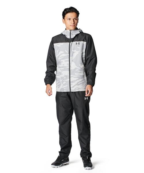 UNDER ARMOUR(アンダーアーマー)の「UAトリコット ウーブン フルジップ フーディド ジャケット(ベースボール/メンズ)(その他アウター・メンズ・グレー・XL/3XL/S/2XL)」の3枚目の写真