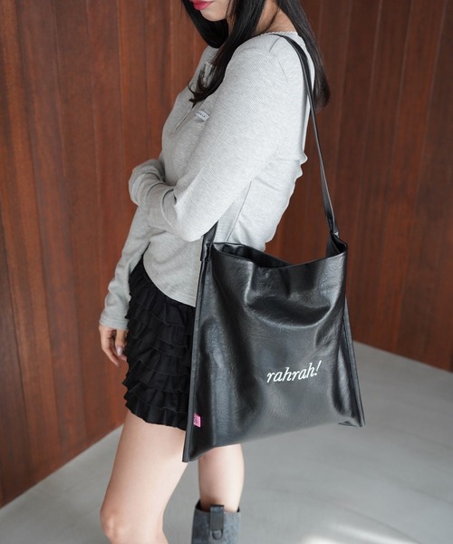 SANSeLF(サンセルフ)の「【SANSeLF】ニュアンスレザートートバッグ saa26s013(トートバッグ・レディース・ブラック/ピンク/ブラウン・FREE)」の6枚目の写真