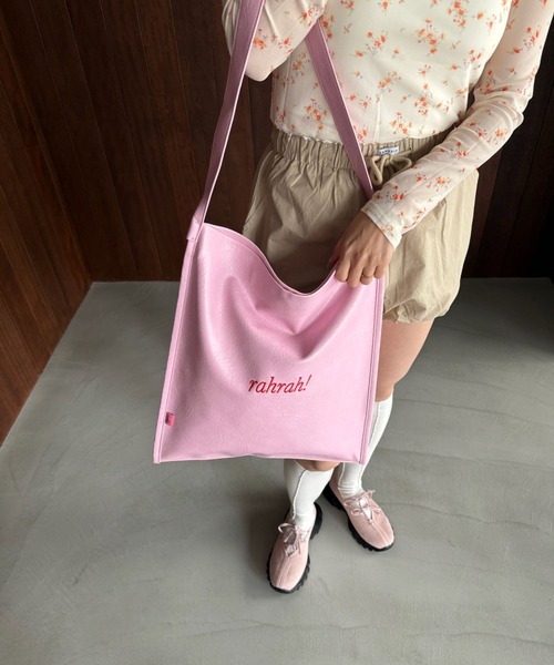 SANSeLF(サンセルフ)の「【SANSeLF】ニュアンスレザートートバッグ saa26s013(トートバッグ・レディース・ブラック/ピンク/ブラウン・FREE)」の20枚目の写真