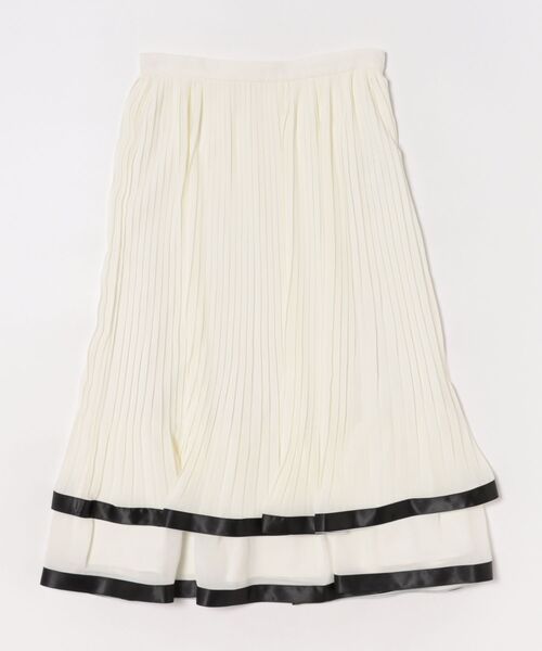 STRAWBERRY-FIELDS（ストロベリーフィールズ）の「ジョーゼット_プリーツティアードスカート（スカート・レディース・ホワイト×ブラック/ブラック・2）」の11枚目の写真