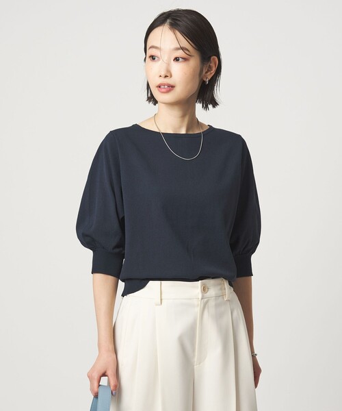 green label relaxing（グリーンレーベルリラクシング）の「HIYOKE フォルム スリーブ プルオーバー ニット（ニット/セーター・レディース・ホワイト/ダークブラウン/レッド/ネイビー/その他1/ケリーグリーン・FREE）」の4枚目の写真