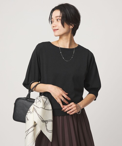green label relaxing(グリーンレーベルリラクシング)の「HIYOKE フォルム スリーブ プルオーバー ニット(ニット/セーター・レディース・ホワイト/ダークブラウン/レッド/ネイビー/その他1/ケリーグリーン/ブラック/ライトブルー・FREE)」の3枚目の写真