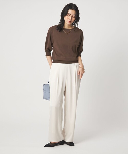 green label relaxing（グリーンレーベルリラクシング）の「HIYOKE フォルム スリーブ プルオーバー ニット（ニット/セーター・レディース・ホワイト/ダークブラウン/レッド/ネイビー/その他1/ケリーグリーン・FREE）」の14枚目の写真