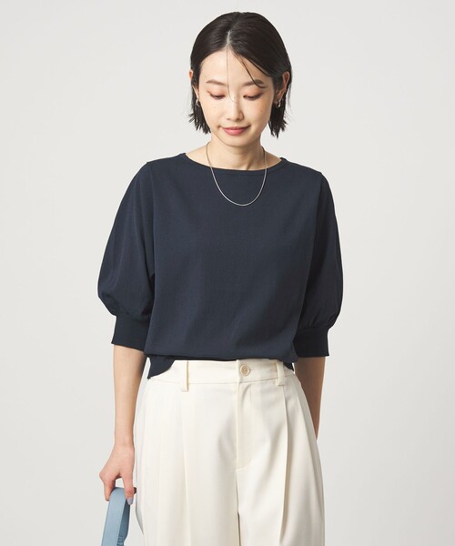 green label relaxing（グリーンレーベルリラクシング）の「HIYOKE フォルム スリーブ プルオーバー ニット（ニット/セーター・レディース・ホワイト/ダークブラウン/レッド/ネイビー/その他1/ケリーグリーン・FREE）」の15枚目の写真