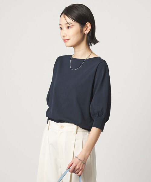 green label relaxing（グリーンレーベルリラクシング）の「HIYOKE フォルム スリーブ プルオーバー ニット（ニット/セーター・レディース・ホワイト/ダークブラウン/レッド/ネイビー/その他1/ケリーグリーン・FREE）」の16枚目の写真