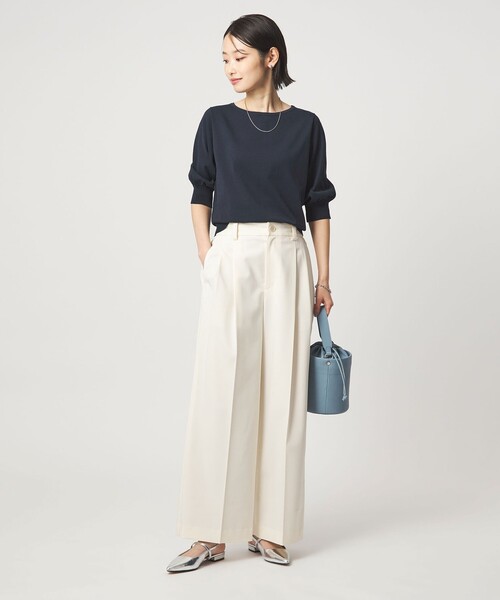 green label relaxing（グリーンレーベルリラクシング）の「HIYOKE フォルム スリーブ プルオーバー ニット（ニット/セーター・レディース・ホワイト/ダークブラウン/レッド/ネイビー/その他1/ケリーグリーン・FREE）」の17枚目の写真