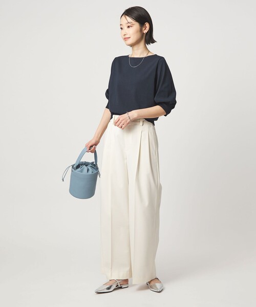 green label relaxing（グリーンレーベルリラクシング）の「HIYOKE フォルム スリーブ プルオーバー ニット（ニット/セーター・レディース・ホワイト/ダークブラウン/レッド/ネイビー/その他1/ケリーグリーン・FREE）」の18枚目の写真