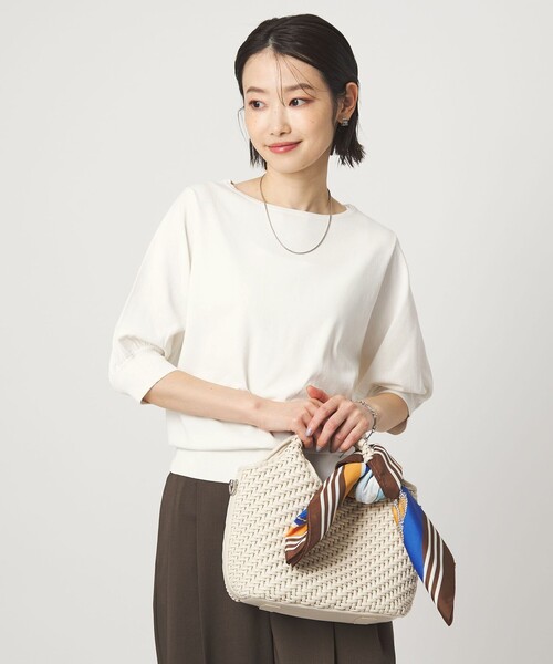 green label relaxing（グリーンレーベルリラクシング）の「HIYOKE フォルム スリーブ プルオーバー ニット（ニット/セーター・レディース・ホワイト/ダークブラウン/レッド/ネイビー/その他1/ケリーグリーン・FREE）」の19枚目の写真