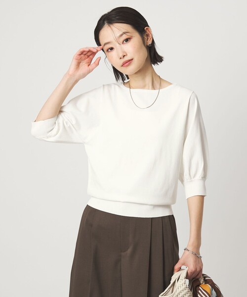 green label relaxing（グリーンレーベルリラクシング）の「HIYOKE フォルム スリーブ プルオーバー ニット（ニット/セーター・レディース・ホワイト/ダークブラウン/レッド/ネイビー/その他1/ケリーグリーン・FREE）」の20枚目の写真