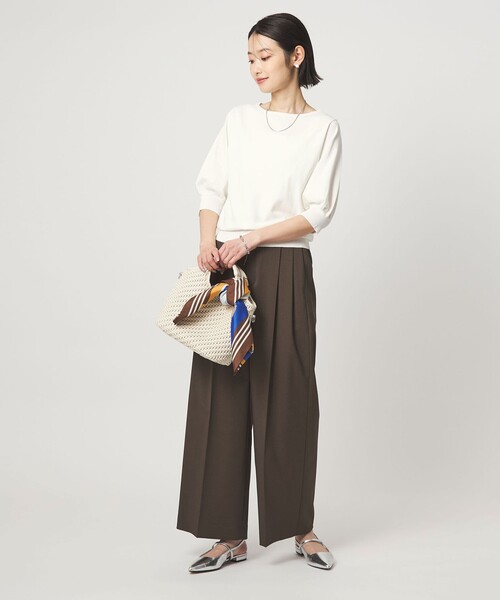 green label relaxing（グリーンレーベルリラクシング）の「HIYOKE フォルム スリーブ プルオーバー ニット（ニット/セーター・レディース・ホワイト/ダークブラウン/レッド/ネイビー/その他1/ケリーグリーン・FREE）」の22枚目の写真