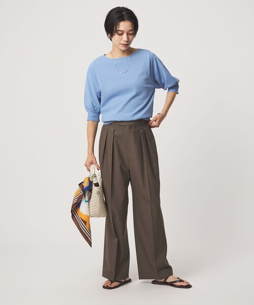 green label relaxing(グリーンレーベルリラクシング)の「HIYOKE フォルム スリーブ プルオーバー ニット(ニット/セーター・レディース・ホワイト/ダークブラウン/レッド/ネイビー/その他1/ケリーグリーン/ブラック/ライトブルー・FREE)」の22枚目の写真