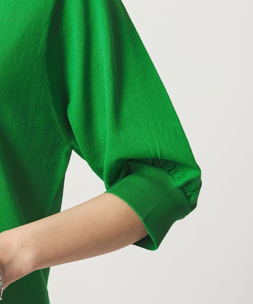 green label relaxing(グリーンレーベルリラクシング)の「HIYOKE フォルム スリーブ プルオーバー ニット(ニット/セーター・レディース・ホワイト/ダークブラウン/レッド/ネイビー/その他1/ケリーグリーン・FREE)」の10枚目の写真