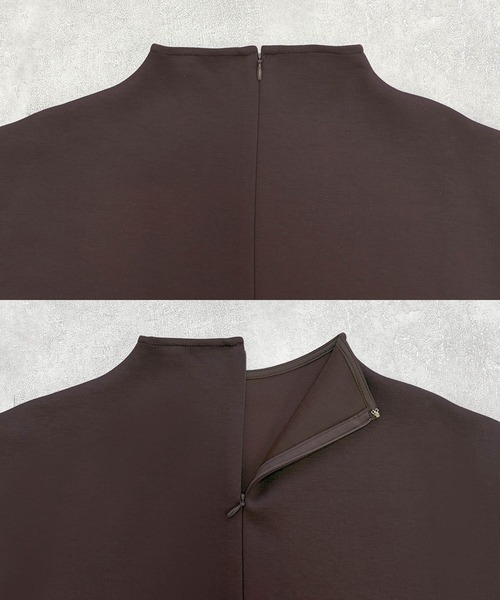 ELFRANK(エルフランク)の「ダンボールボトルネックショルダータックトップス【洗える】(Tシャツ/カットソー・レディース・チャコールグレー/ブラウン/カーキ・FREE)」の13枚目の写真