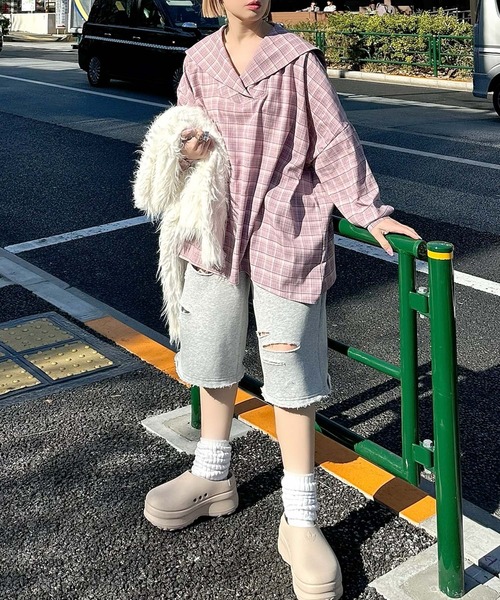 Alley Tokyo(アリートーキョー)の「【リバイバル】メッセージセーラーシャツ(シャツ/ブラウス・レディース・ネイビー/サックスブルー系/ピンク系/オフホワイト/グレー系・FREE)」の20枚目の写真