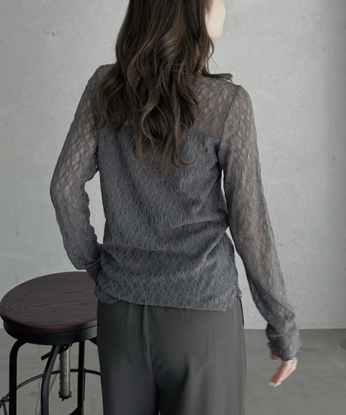 TREOVER(トレオーバー)の「デイリーからお呼ばれシーンまで活躍 プチハイネックレーストップス(Tシャツ/カットソー・レディース・ブラック/オフホワイト/グレー・FREE)」の17枚目の写真