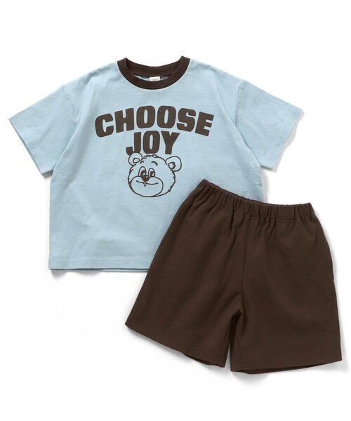 BREEZE（ブリーズ）の「【WEB限定】バイカラーロゴ＆モチーフセットアップ_ジュニア対応（セットアップ・キッズ・ピンク/イエロー/オフホワイト/サックスブルー・120/110/100/90/150/140/130）」の2枚目の写真