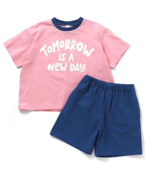 BREEZE（ブリーズ）の「【WEB限定】バイカラーロゴ＆モチーフセットアップ_ジュニア対応（セットアップ・キッズ・ピンク/イエロー/オフホワイト/サックスブルー・120/110/100/90/150/140/130）」の4枚目の写真