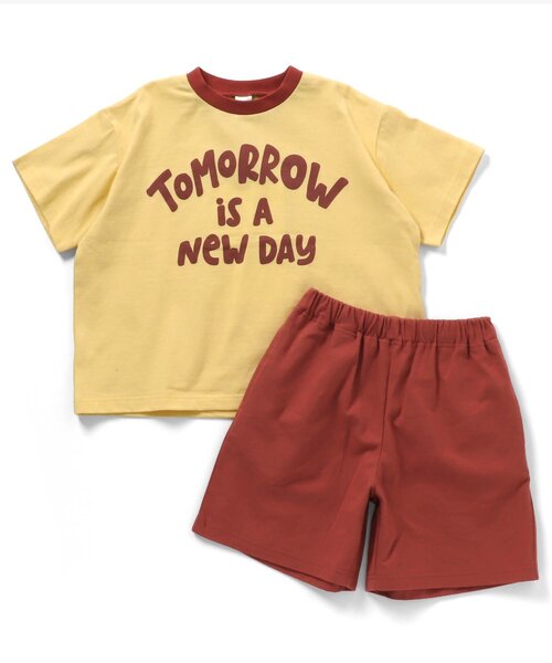 BREEZE（ブリーズ）の「【WEB限定】バイカラーロゴ＆モチーフセットアップ_ジュニア対応（セットアップ・キッズ・ピンク/イエロー/オフホワイト/サックスブルー・120/110/100/90/150/140/130）」の3枚目の写真