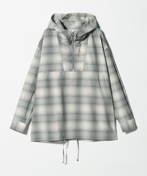 CITEN(シテン)の「<CITEN>チェックシャツフーディー(シャツ/ブラウス・メンズ・オリーブ/ライトグレー・M/L)」の2枚目の写真