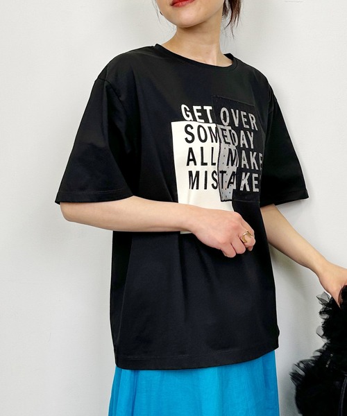 LUGIVA(ルギヴァ)の「サイドファスナーロゴプリントTシャツ(Tシャツ/カットソー・レディース・オフホワイト/ブラック/チャコールグレー・M)」の13枚目の写真