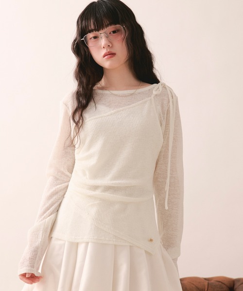 bustier set long sleeve sheer tops / ビスチェセットロングスリーブ