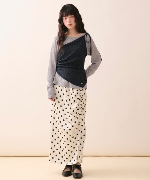 loin nuit（ロワンニュイ）の「bustier set long sleeve sheer tops / ビスチェセットロングスリーブトップス（Tシャツ/カットソー・レディース・ホワイト/グレー・FREE）」の14枚目の写真