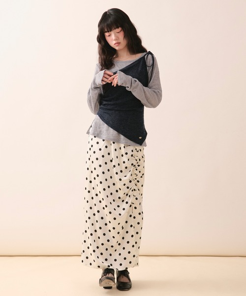 loin nuit（ロワンニュイ）の「bustier set long sleeve sheer tops / ビスチェセットロングスリーブトップス（Tシャツ/カットソー・レディース・ホワイト/グレー・FREE）」の16枚目の写真