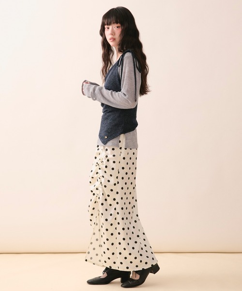 loin nuit（ロワンニュイ）の「bustier set long sleeve sheer tops / ビスチェセットロングスリーブトップス（Tシャツ/カットソー・レディース・ホワイト/グレー・FREE）」の15枚目の写真