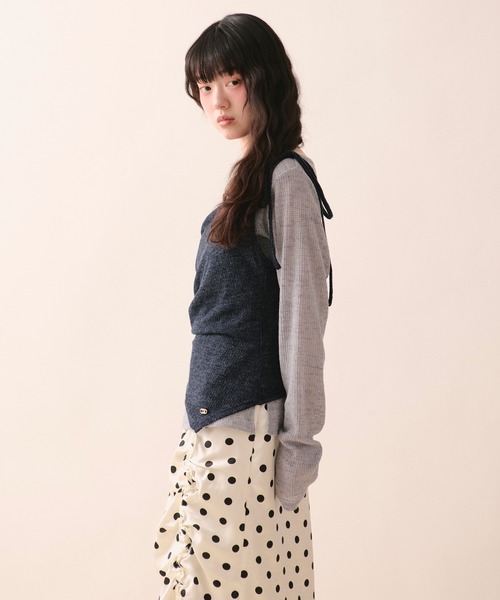 loin nuit（ロワンニュイ）の「bustier set long sleeve sheer tops / ビスチェセットロングスリーブトップス（Tシャツ/カットソー・レディース・ホワイト/グレー・FREE）」の17枚目の写真