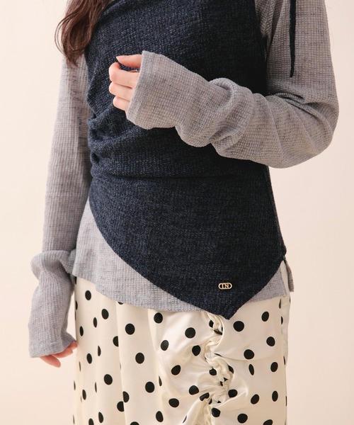loin nuit（ロワンニュイ）の「bustier set long sleeve sheer tops / ビスチェセットロングスリーブトップス（Tシャツ/カットソー・レディース・ホワイト/グレー・FREE）」の13枚目の写真