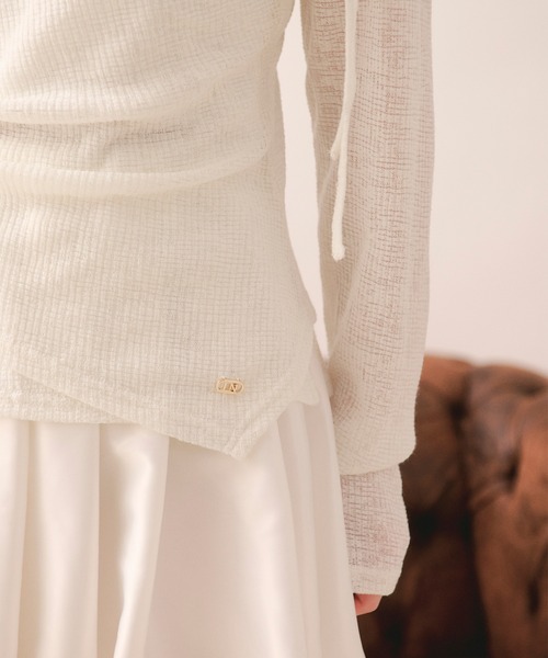 loin nuit（ロワンニュイ）の「bustier set long sleeve sheer tops / ビスチェセットロングスリーブトップス（Tシャツ/カットソー・レディース・ホワイト/グレー・FREE）」の12枚目の写真