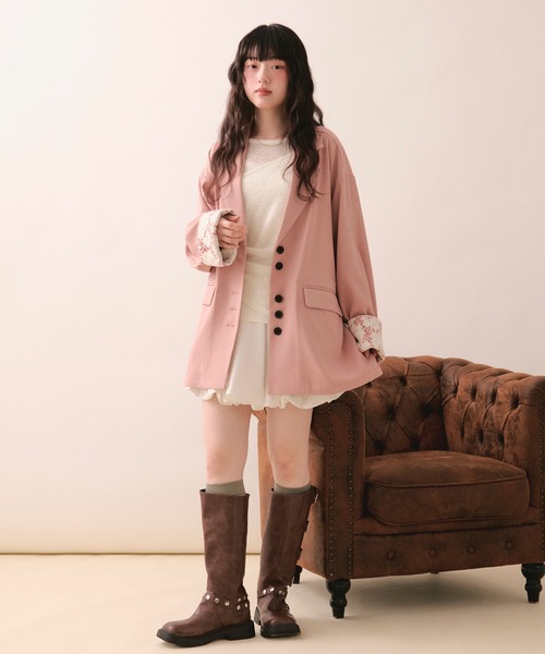 loin nuit（ロワンニュイ）の「bustier set long sleeve sheer tops / ビスチェセットロングスリーブトップス（Tシャツ/カットソー・レディース・ホワイト/グレー・FREE）」の8枚目の写真