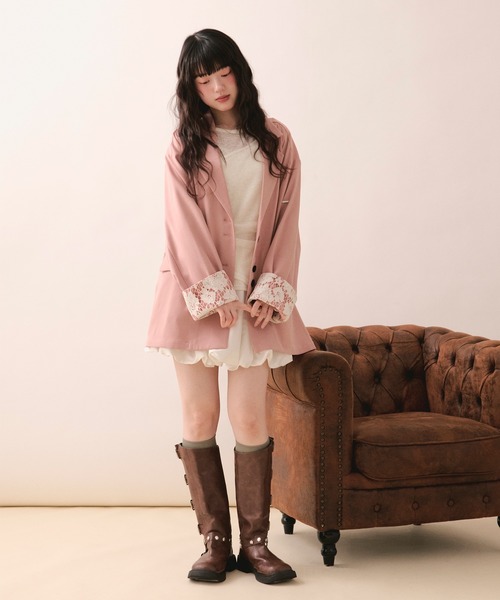loin nuit（ロワンニュイ）の「bustier set long sleeve sheer tops / ビスチェセットロングスリーブトップス（Tシャツ/カットソー・レディース・ホワイト/グレー・FREE）」の9枚目の写真