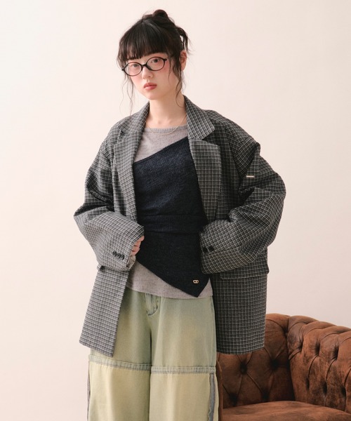 loin nuit（ロワンニュイ）の「bustier set long sleeve sheer tops / ビスチェセットロングスリーブトップス（Tシャツ/カットソー・レディース・ホワイト/グレー・FREE）」の22枚目の写真