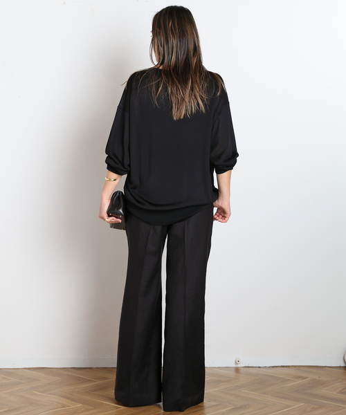 AP STUDIO（エーピーストゥディオ）の「ライトディープVネックニット（ニット/セーター・レディース・ブラック/キャメル・FREE）」の13枚目の写真