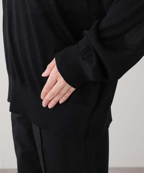 AP STUDIO（エーピーストゥディオ）の「ライトディープVネックニット（ニット/セーター・レディース・ブラック/キャメル・FREE）」の18枚目の写真