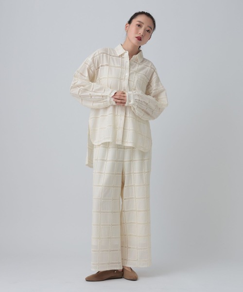 LEPSIM（レプシィム）の「スクエアレースパンツ　637625（その他パンツ・レディース・ブラック/アイボリー・FREE）」の13枚目の写真