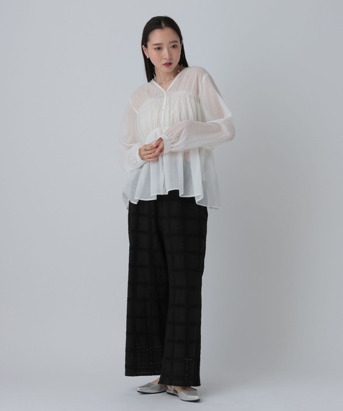 LEPSIM（レプシィム）の「スクエアレースパンツ　637625（その他パンツ・レディース・ブラック/アイボリー・FREE）」の18枚目の写真