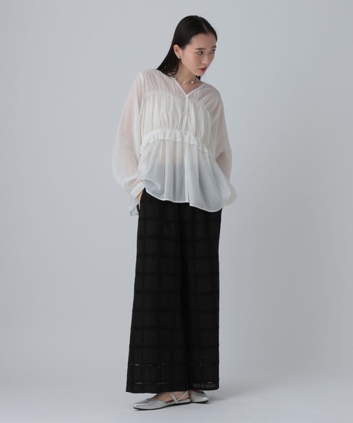 LEPSIM（レプシィム）の「スクエアレースパンツ　637625（その他パンツ・レディース・ブラック/アイボリー・FREE）」の19枚目の写真