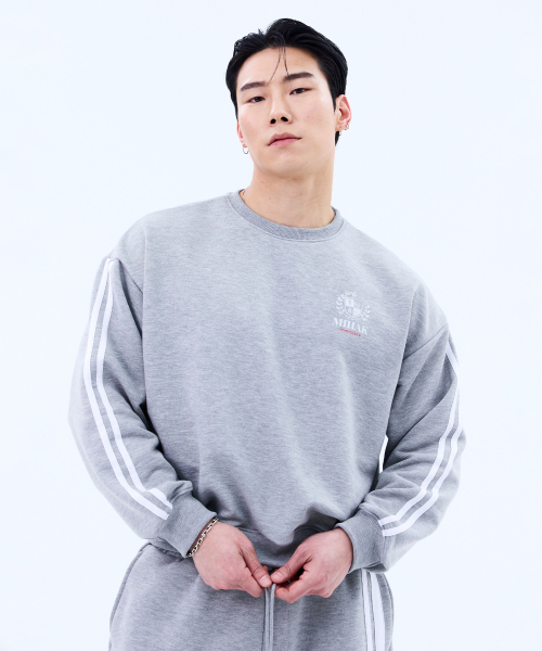 MIHAK（ミハク）の「アイビーリーグトラックラインスウェットシャツ(GRAY)（スウェット・メンズ・その他・1/2/3）」の5枚目の写真