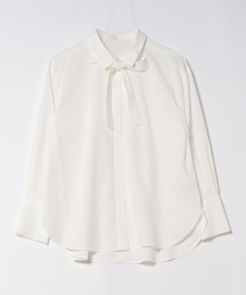 STRAWBERRY-FIELDS（ストロベリーフィールズ）の「シルキーブロード_レースボウタイ取り外しシャツ（シャツ/ブラウス・レディース・オフホワイト/サックスブルー・2）」の14枚目の写真