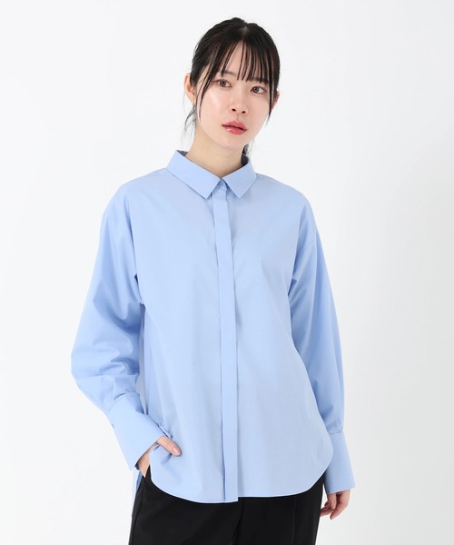 STRAWBERRY-FIELDS（ストロベリーフィールズ）の「シルキーブロード_レースボウタイ取り外しシャツ（シャツ/ブラウス・レディース・オフホワイト/サックスブルー・2）」の11枚目の写真