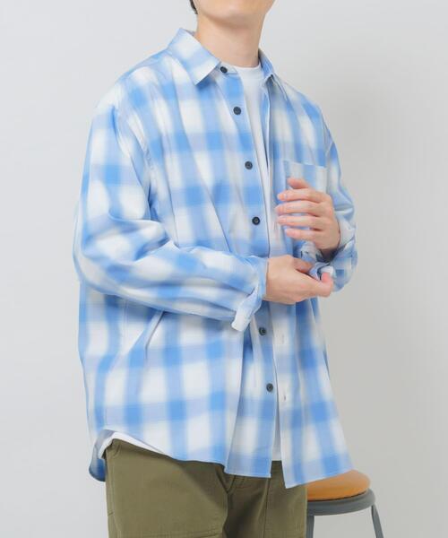 ITEMS URBANRESEARCH(アイテムズ アーバンリサーチ)の「オンブレチェックレギュラーカラーライトシャツ(シャツ/ブラウス・メンズ・ブラック/ブルー/ベージュ・MEDIUM/LARGE)」の19枚目の写真