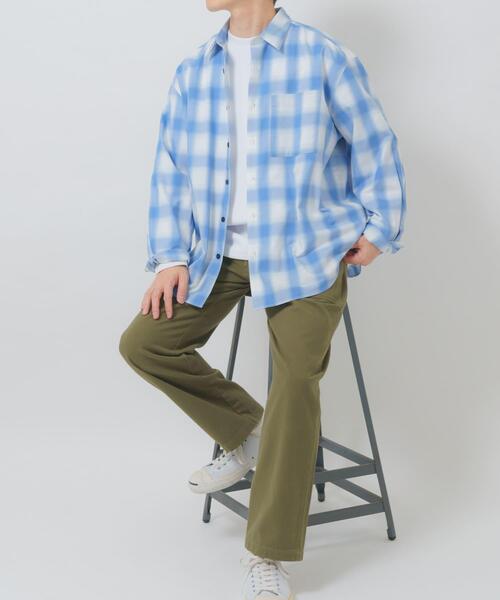 ITEMS URBANRESEARCH(アイテムズ アーバンリサーチ)の「オンブレチェックレギュラーカラーライトシャツ(シャツ/ブラウス・メンズ・ブラック/ブルー/ベージュ・MEDIUM/LARGE)」の20枚目の写真