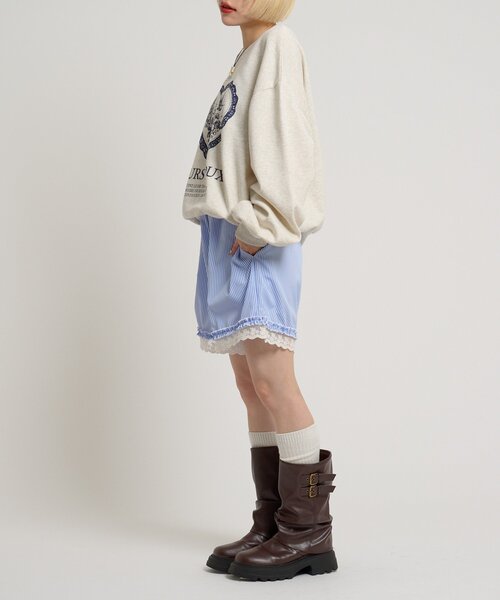 w closet(ダブルクローゼット)の「ストライプショートパンツ(Tシャツ/カットソー・レディース・ネイビー/ブルー・FREE)」の13枚目の写真