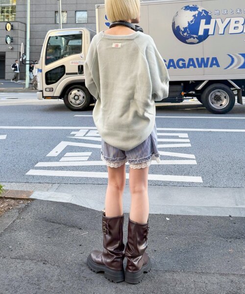 w closet(ダブルクローゼット)の「ストライプショートパンツ(Tシャツ/カットソー・レディース・ネイビー/ブルー・FREE)」の22枚目の写真