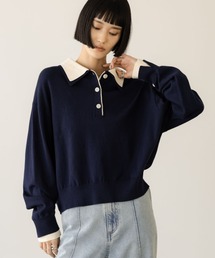 LOWRYS FARM（ローリーズファーム）の「バイカラーニットポロLS 661937（ニット/セーター）」